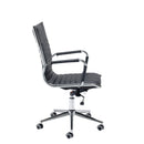 Bari Medium Back Executive Chair - Black Faux Leather - NWOF