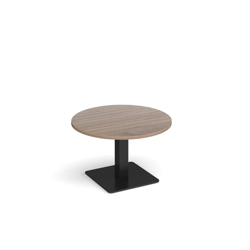 Brescia Circular Coffee Table With Flat Square Base 800mm - Barcelona Walnut - NWOF