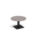 Brescia Circular Coffee Table With Flat Square Base 800mm - Grey Oak - NWOF