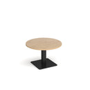 Brescia Circular Coffee Table With Flat Square Base 800mm - Kendal Oak - NWOF