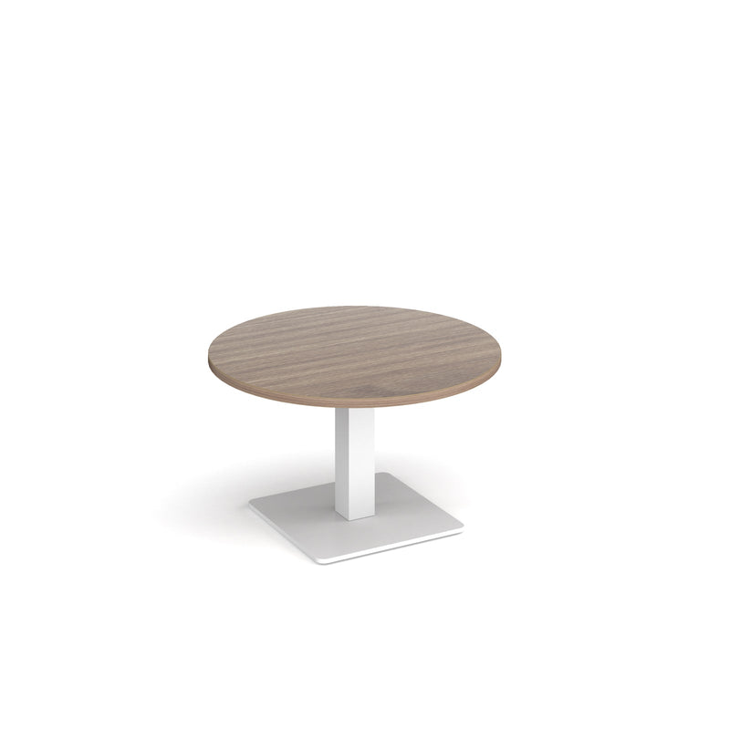 Brescia Circular Coffee Table With Flat Square Base 800mm - Barcelona Walnut - NWOF