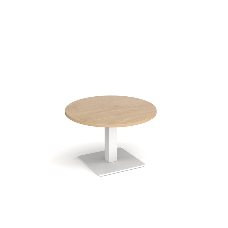 Brescia Circular Coffee Table With Flat Square Base 800mm - Kendal Oak - NWOF