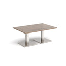 Brescia Rectangular Coffee Table With Flat Square Base - Barcelona Walnut - NWOF