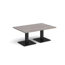 Brescia Rectangular Coffee Table With Flat Square Base - Grey Oak - NWOF
