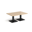 Brescia Rectangular Coffee Table With Flat Square Base - Kendal Oak - NWOF