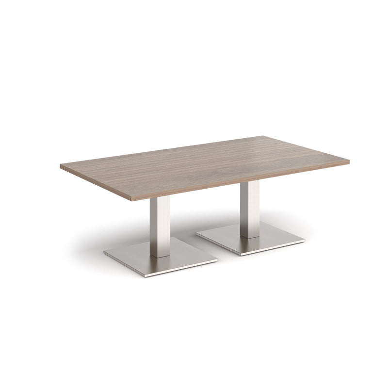 Brescia Rectangular Coffee Table With Flat Square Base - Barcelona Walnut - NWOF