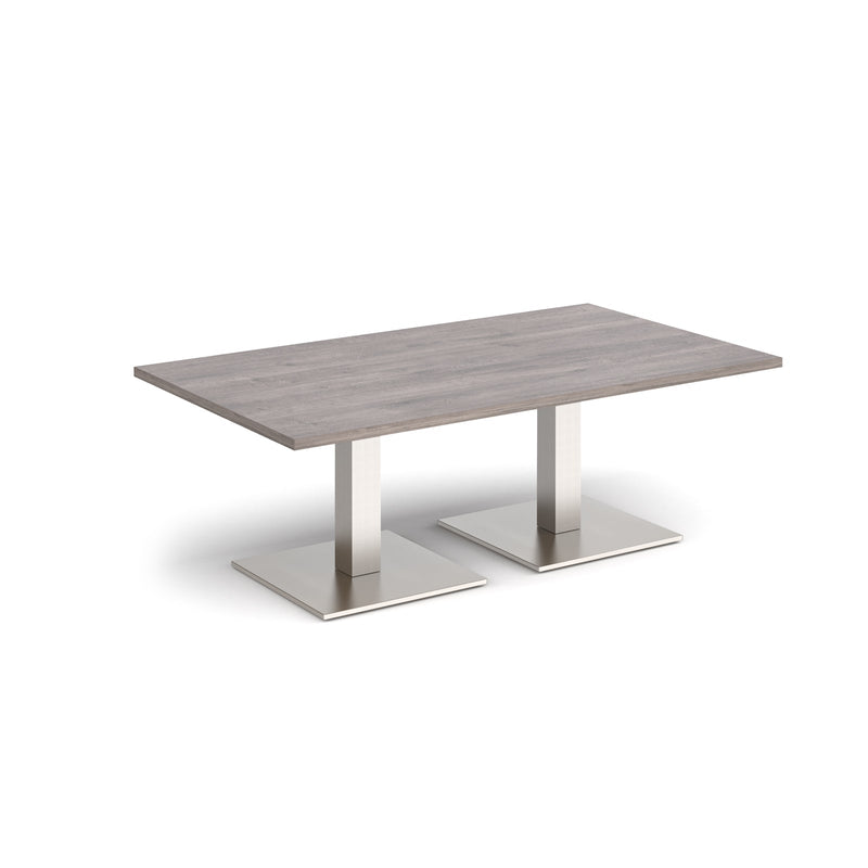 Brescia Rectangular Coffee Table With Flat Square Base - Grey Oak - NWOF
