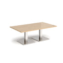 Brescia Rectangular Coffee Table With Flat Square Base - Kendal Oak - NWOF