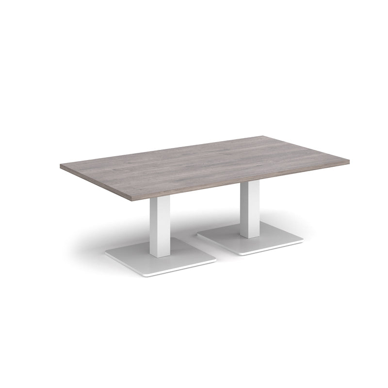 Brescia Rectangular Coffee Table With Flat Square Base - Grey Oak - NWOF