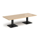 Brescia Rectangular Coffee Table With Flat Square Base - Kendal Oak - NWOF