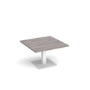 Brescia Square Coffee Table With Flat Square Base 800mm - Grey Oak - NWOF