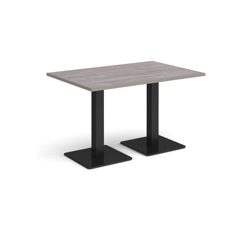 Brescia Rectangular Dining Table With Flat Square Base - Grey Oak - NWOF