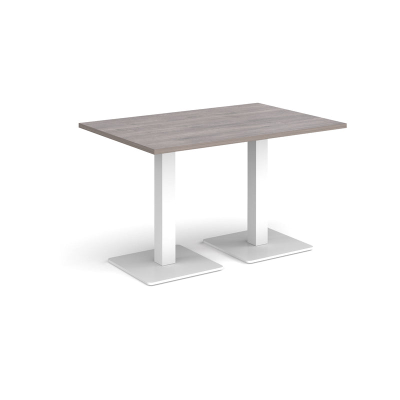 Brescia Rectangular Dining Table With Flat Square Base - Grey Oak - NWOF