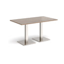 Brescia Rectangular Dining Table With Flat Square Base - Barcelona Walnut - NWOF