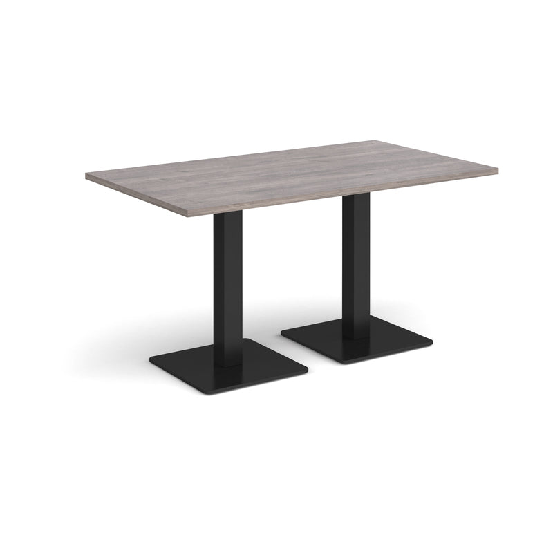 Brescia Rectangular Dining Table With Flat Square Base - Grey Oak - NWOF