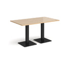 Brescia Rectangular Dining Table With Flat Square Base - Kendal Oak - NWOF