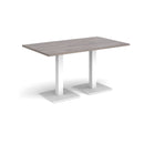 Brescia Rectangular Dining Table With Flat Square Base - Grey Oak - NWOF