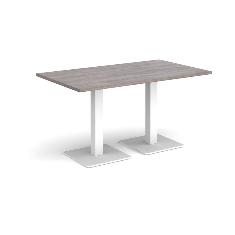 Brescia Rectangular Dining Table With Flat Square Base - Grey Oak - NWOF