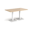 Brescia Rectangular Dining Table With Flat Square Base - Kendal Oak - NWOF