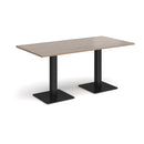 Brescia Rectangular Dining Table With Flat Square Base - Barcelona Walnut - NWOF