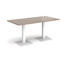 Brescia Rectangular Dining Table With Flat Square Base - Barcelona Walnut - NWOF