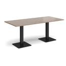 Brescia Rectangular Dining Table With Flat Square Base - Barcelona Walnut - NWOF