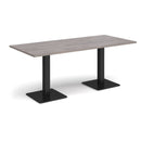 Brescia Rectangular Dining Table With Flat Square Base - Grey Oak - NWOF