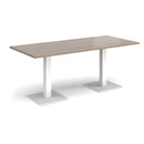 Brescia Rectangular Dining Table With Flat Square Base - Barcelona Walnut - NWOF