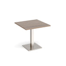 Brescia Square Dining Table With Flat Square Base 800mm - Barcelona Walnut - NWOF