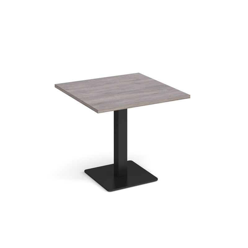 Brescia Square Dining Table With Flat Square Base 800mm - Grey Oak - NWOF