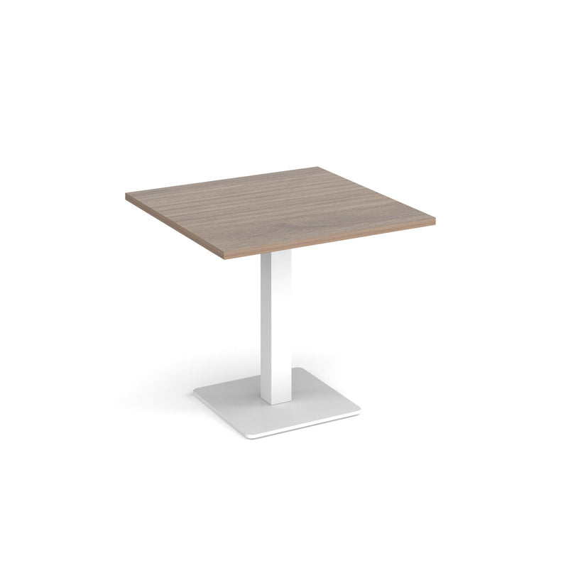 Brescia Square Dining Table With Flat Square Base 800mm - Barcelona Walnut - NWOF