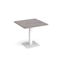 Brescia Square Dining Table With Flat Square Base 800mm - Grey Oak - NWOF
