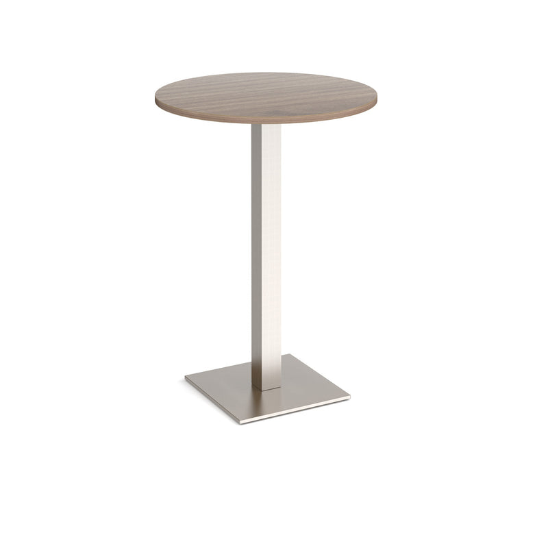 Brescia Circular Poseur Table With Flat Square Base 800mm - Barcelona Walnut - NWOF