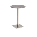 Brescia Circular Poseur Table With Flat Square Base 800mm - Grey Oak - NWOF