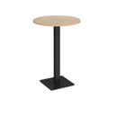 Brescia Circular Poseur Table With Flat Square Base 800mm - Kendal Oak - NWOF