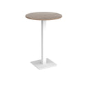 Brescia Circular Poseur Table With Flat Square Base 800mm - Barcelona Walnut - NWOF