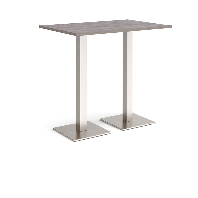 Brescia Rectangular Poseur Table With Flat Square Base - Grey Oak - NWOF