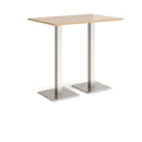 Brescia Rectangular Poseur Table With Flat Square Base - Kendal Oak - NWOF