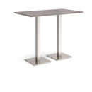 Brescia Rectangular Poseur Table With Flat Square Base - Grey Oak - NWOF