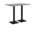 Brescia Rectangular Poseur Table With Flat Square Base - Grey Oak - NWOF