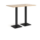 Brescia Rectangular Poseur Table With Flat Square Base - Kendal Oak - NWOF
