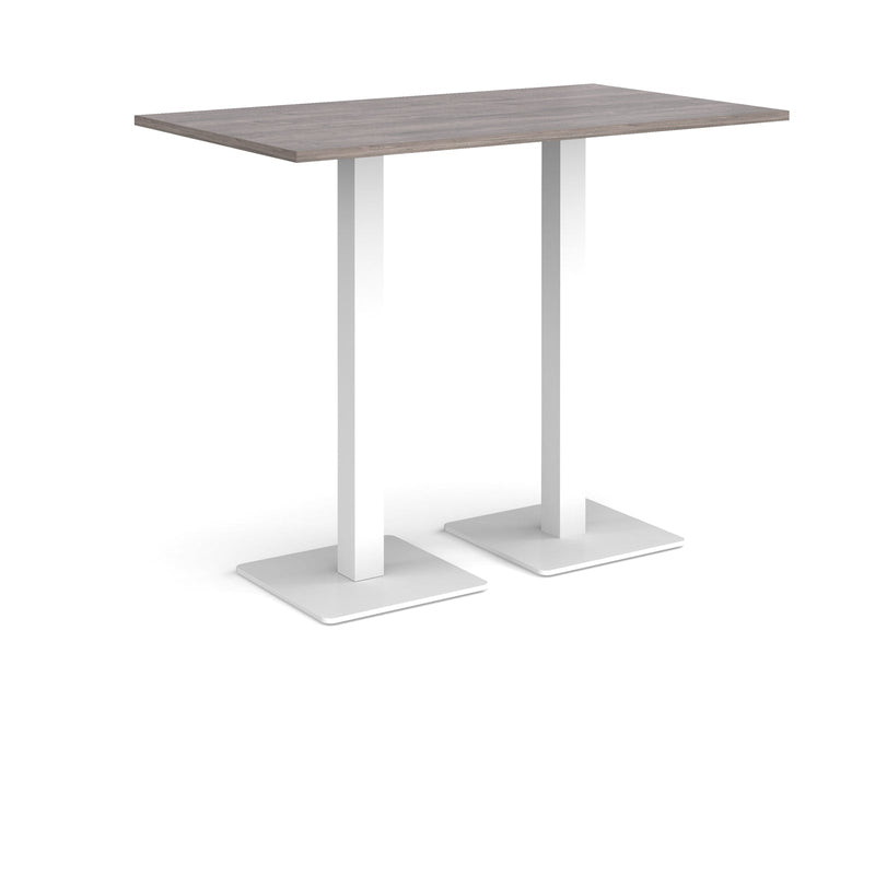 Brescia Rectangular Poseur Table With Flat Square Base - Grey Oak - NWOF