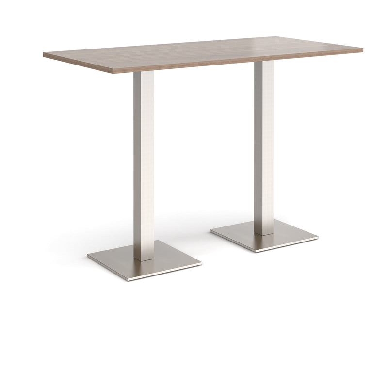 Brescia Rectangular Poseur Table With Flat Square Base - Barcelona Walnut - NWOF