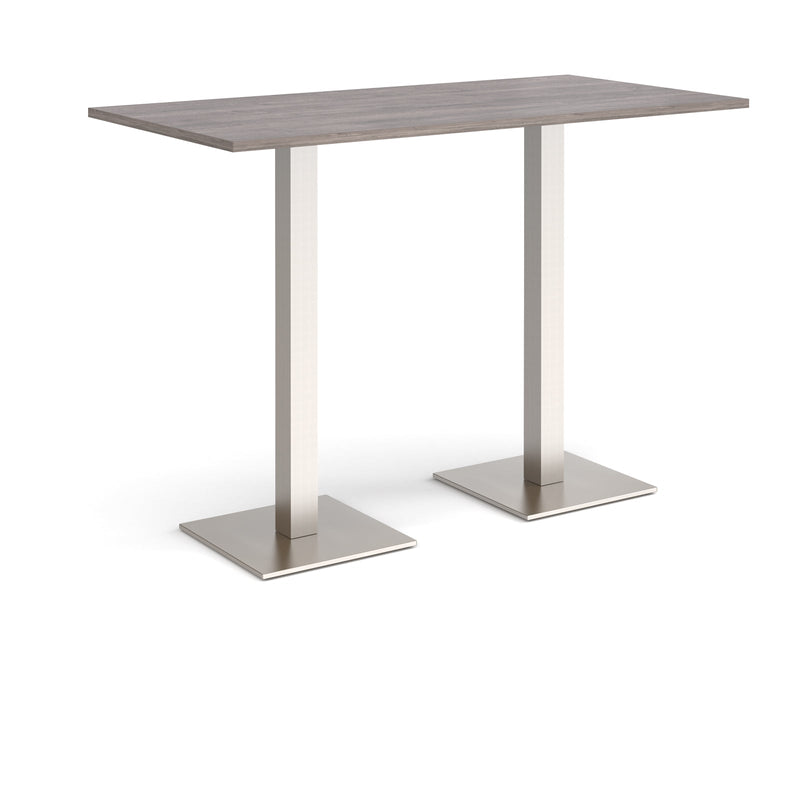 Brescia Rectangular Poseur Table With Flat Square Base - Grey Oak - NWOF