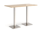 Brescia Rectangular Poseur Table With Flat Square Base - Kendal Oak - NWOF