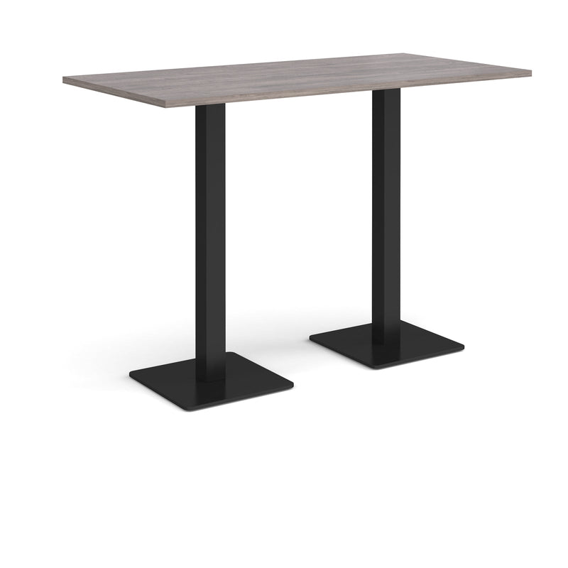 Brescia Rectangular Poseur Table With Flat Square Base - Grey Oak - NWOF