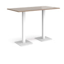 Brescia Rectangular Poseur Table With Flat Square Base - Barcelona Walnut - NWOF