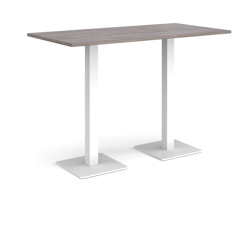 Brescia Rectangular Poseur Table With Flat Square Base - Grey Oak - NWOF