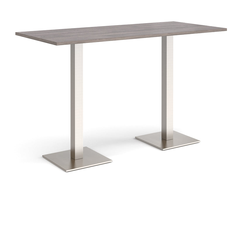 Brescia Rectangular Poseur Table With Flat Square Base - Grey Oak - NWOF