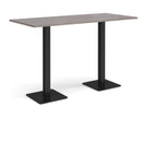 Brescia Rectangular Poseur Table With Flat Square Base - Grey Oak - NWOF